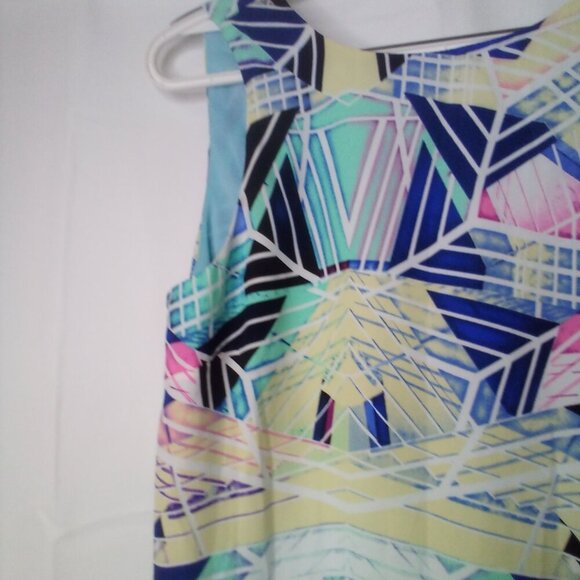 Sugar Lips Dress Women XS Sleeveless Lined Open Back Pattern Colorful - Picture 9 of 15